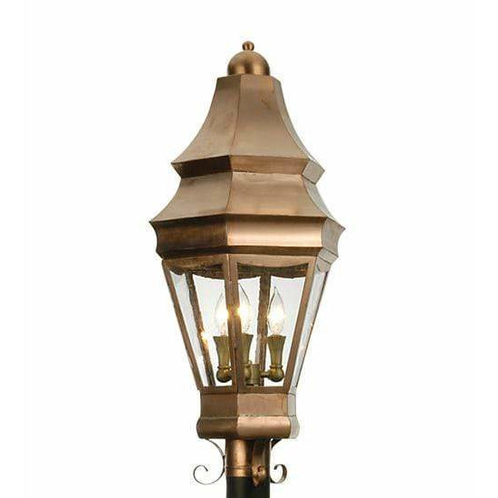 2nd Ave Lighting Post Mount Raw Copper / Clear / Glass Fabric Idalight Statesboro Post Mount By 2nd Ave Lighting 21975