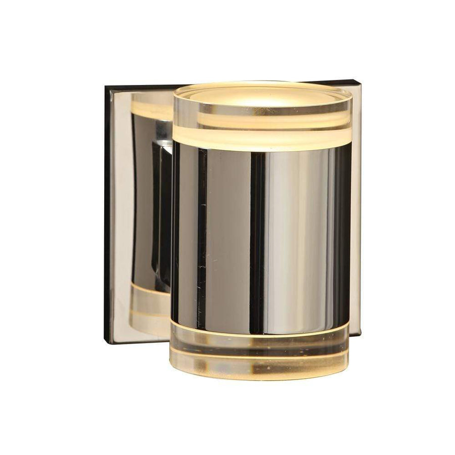 PLC Lighting Bathroom Lighting Polished Chrome / Clear / Integrated LED 1 Small wall sconce from the Syros collection By PLC Lighting 90080