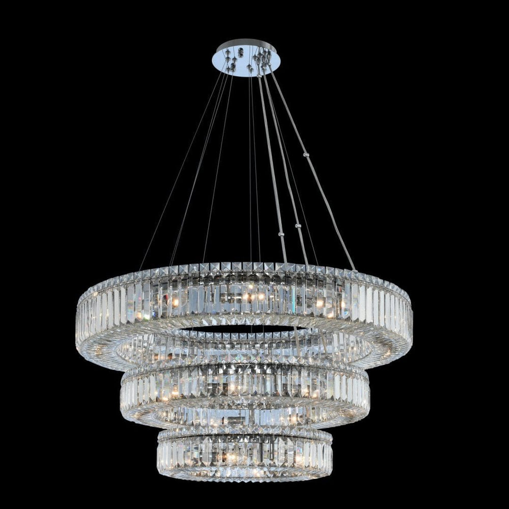 Allegri by Kalco Lighting Rondelle (18 + 26 + 36) Inch 3 Tier Pendant 11771-010-FR001 Chandelier Palace