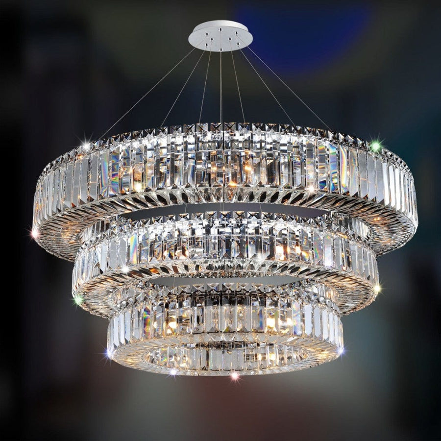 Allegri by Kalco Lighting Rondelle 47 Inch 3 Tier Pendant 11770-010-FR001 Chandelier Palace