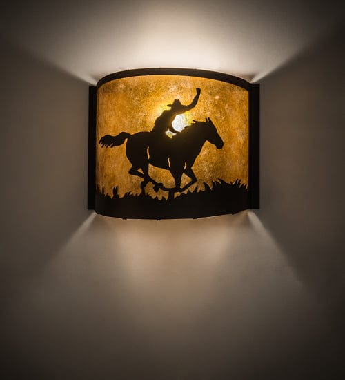 Meyda Lighting 12" Wide Cowboy Wall Sconce 163132 Chandelier Palace