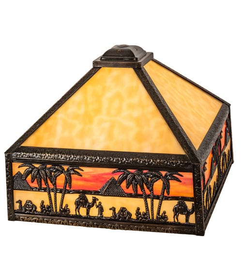 Meyda Lighting 13" Square Camel Mission Shade 217638 Chandelier Palace