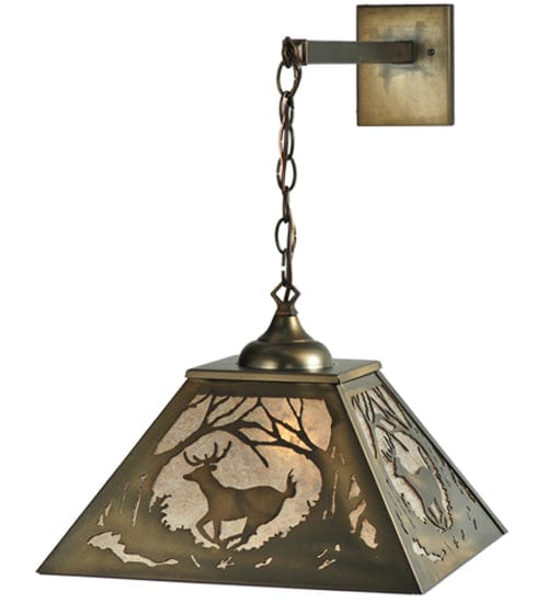 Meyda Lighting 16"W Deer at Dawn Hanging Wall Sconce 110131 Chandelier Palace