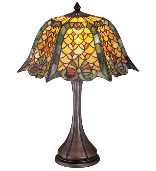 Meyda Lighting 21"H Duffner & Kimberly Shell & Diamond Table Lamp 19876 Chandelier Palace