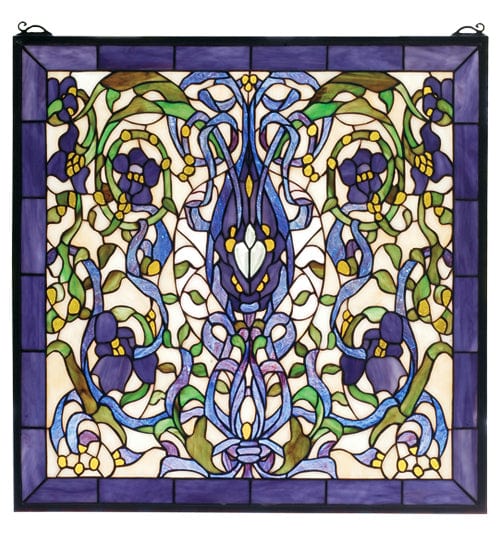 Meyda Lighting 22"W X 22"H Floral Fantasy Stained Glass Window 66280 Chandelier Palace