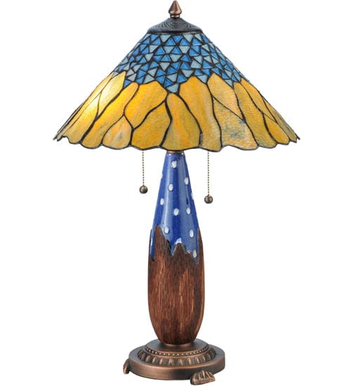 Meyda Lighting 24.5"H Cristal Azul Table Lamp 139610 Chandelier Palace