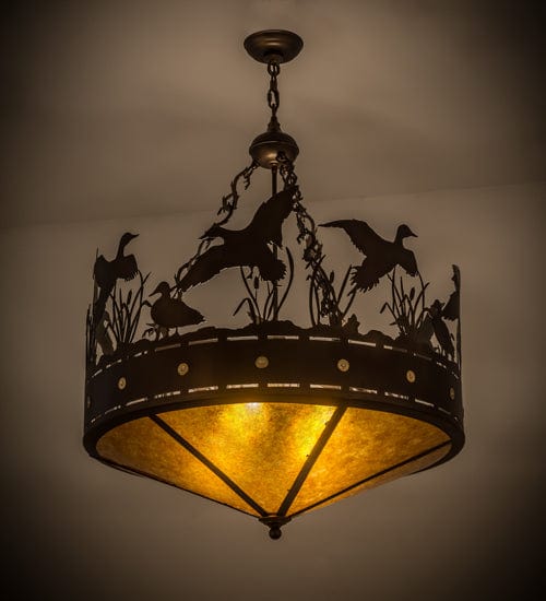 Meyda Lighting 30"W Ducks in Flight Inverted Pendant 50138 Chandelier Palace