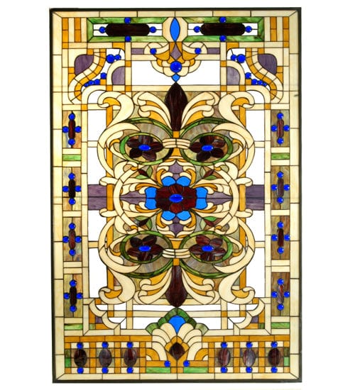 Meyda Lighting 32"W X 48"H Estate Floral Stained Glass Window 71888 Chandelier Palace