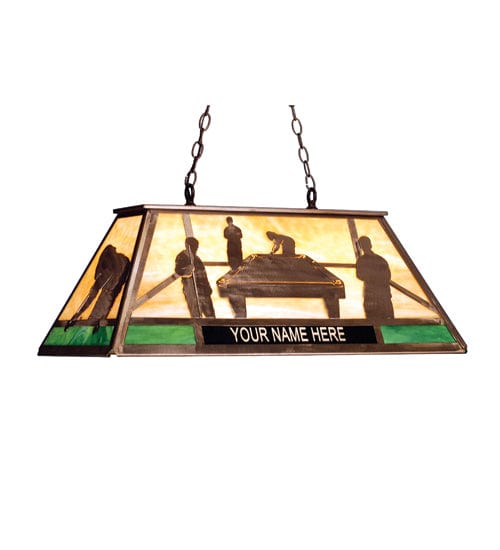 Meyda Lighting 33"L Personalized Pool Hall Oblong Pendant 74106 Chandelier Palace