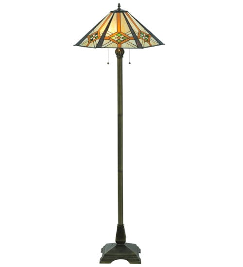 Meyda Lighting 61"H Crosshairs Mission Floor Lamp 118694 Chandelier Palace