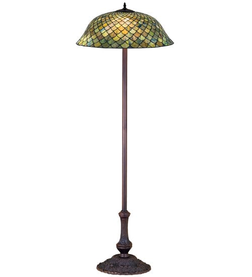 Meyda Lighting 63"H Tiffany Fishscale Floor Lamp 30456 Chandelier Palace