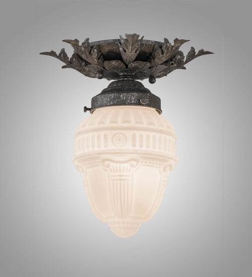 Meyda Lighting 8.5"W Fancy Floral W/Colonnade Globe Flushmount 169001 Chandelier Palace