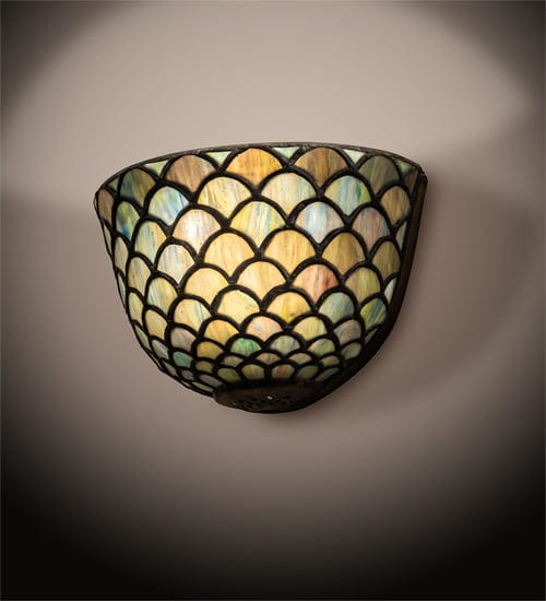 Meyda Lighting 8" Wide Tiffany Fishscale Wall Sconce 99197 Chandelier Palace