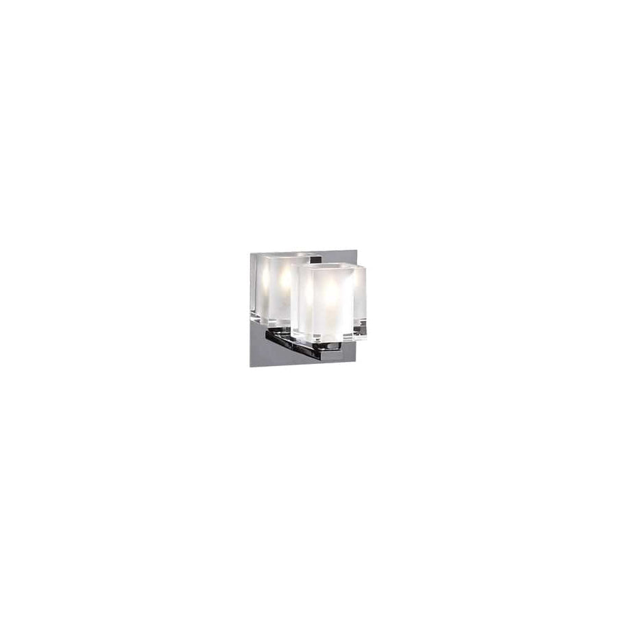 PLC Lighting Glacier 1-Light Polished Chrome Dimmable Wall Light 3481 PC Chandelier Palace