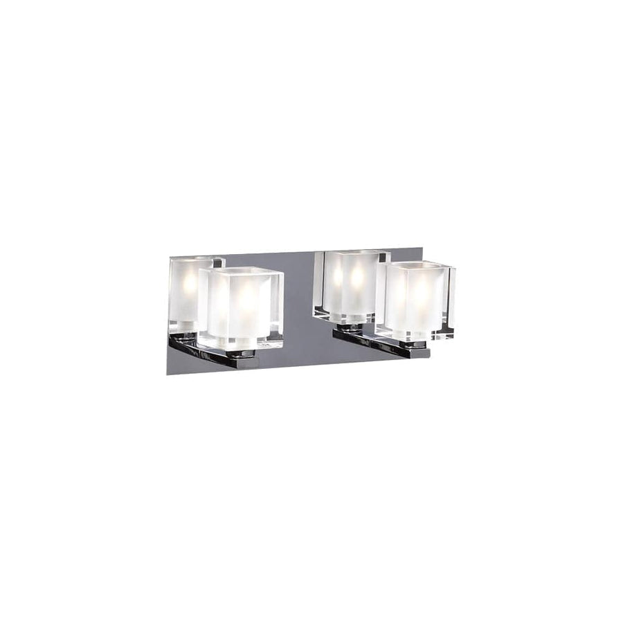 PLC Lighting Glacier 2-Light Polished Chrome Dimmable Wall Light 3482 PC Chandelier Palace