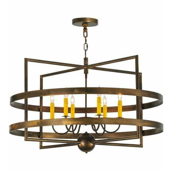 2nd Ave Lighting Chandeliers Antique Copper / Glass Fabric Idalight Aldari Chandelier By 2nd Ave Lighting 143904
