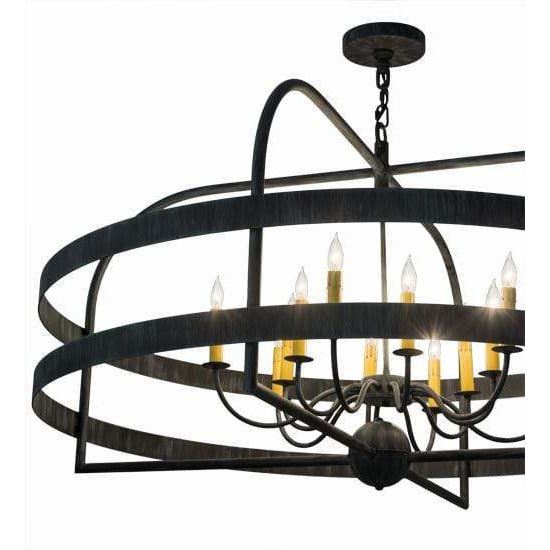 2nd Ave Lighting Chandeliers Antique Iron Gate / Glass Fabric Idalight Aldari Chandelier By 2nd Ave Lighting 181457