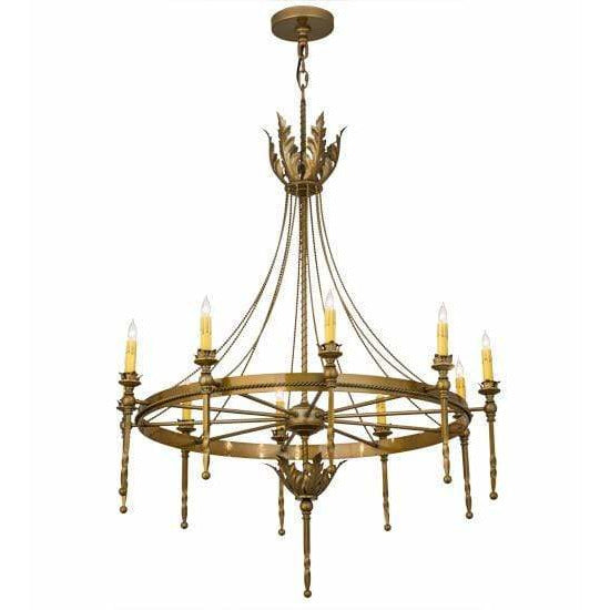 2nd Ave Lighting Chandeliers Buttered Brass / Glass Fabric Idalight Amaury Chandelier By 2nd Ave Lighting 172362
