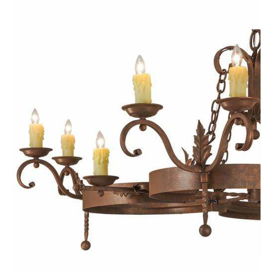 2nd Ave Lighting Chandeliers Antique Rust / Glass Fabric Idalight Andorra Chandelier By 2nd Ave Lighting 148577