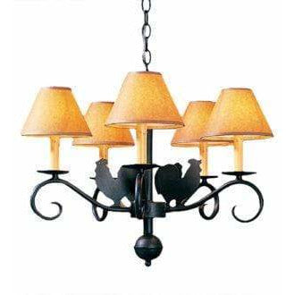 2nd Ave Lighting Chandeliers Rustic Iron / Taos Parchment Animal Chandelier By 2nd Ave Lighting 115631