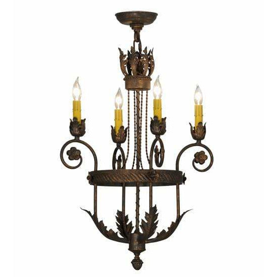 2nd Ave Lighting Chandeliers Gilded Tobacco / Glass Fabric Idalight Antonia Chandelier By 2nd Ave Lighting 120410