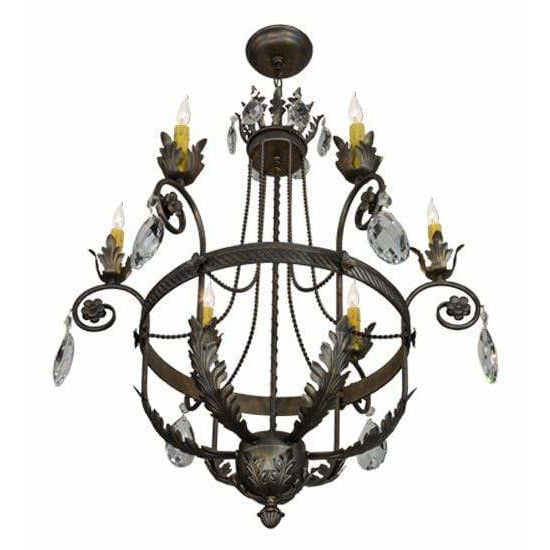 2nd Ave Lighting Chandeliers French Bronze / Glass Fabric Idalight Antonia Chandelier By 2nd Ave Lighting 152252