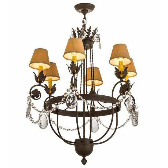 2nd Ave Lighting Chandeliers Chestnut / Glass Fabric Idalight Antonia Chandelier By 2nd Ave Lighting 167786