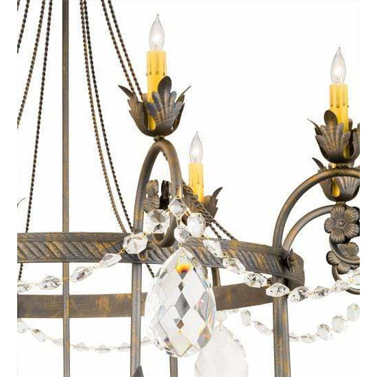 2nd Ave Lighting Chandeliers French Bronze / Glass Fabric Idalight Antonia Chandelier By 2nd Ave Lighting 178081
