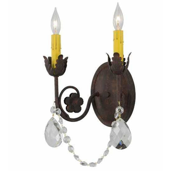 2nd Ave Lighting Two Lights Rusty Nail / Glass Fabric Idalight Antonia Two Light By 2nd Ave Lighting 117352