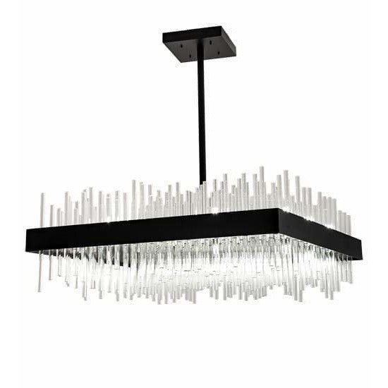 2nd Ave Lighting Chandeliers Solar Black / Clear Glass Rods / Glass Arendelle Chandelier By 2nd Ave Lighting 201572