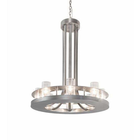 2nd Ave Lighting Chandeliers Nickel / Clear Seeded Glass / Glass Arion Chandelier By 2nd Ave Lighting 218773