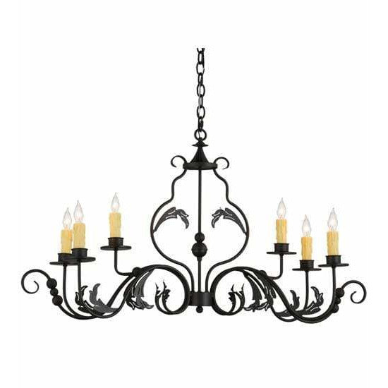 2nd Ave Lighting Chandeliers Wrought Iron / Glass Fabric Idalight Augusta Chandelier By 2nd Ave Lighting 157238
