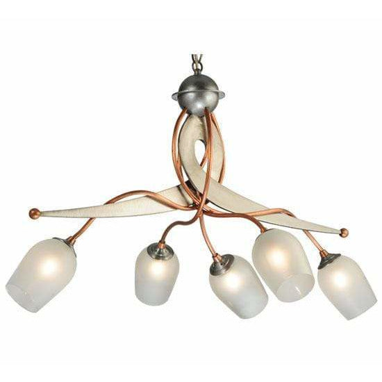 2nd Ave Lighting Chandeliers Copper / Brushed Steel / Glass Fabric Idalight Ballerina Chandelier By 2nd Ave Lighting 121693