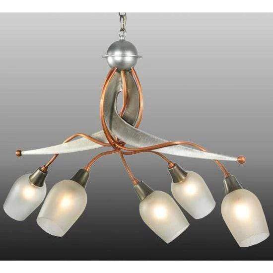 2nd Ave Lighting Chandeliers Copper And Steel Clear Coated / Clear Frosed Glass / Glass Fabric Idalight Ballerina Chandelier By 2nd Ave Lighting 128524