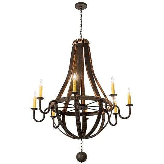 2nd Ave Lighting Chandeliers Coffee Bean / Glass Fabric Idalight Barrel Stave Chandelier By 2nd Ave Lighting 133273