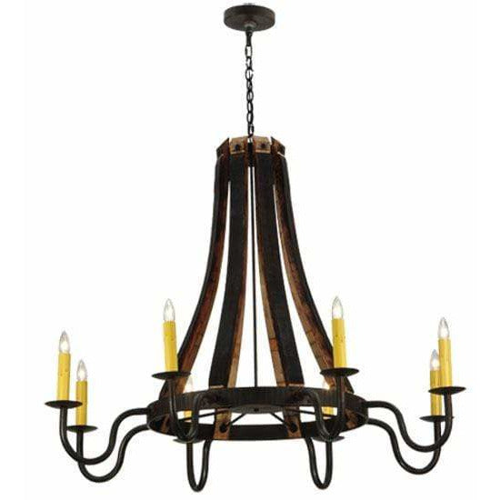 2nd Ave Lighting Chandeliers Costello Black / Glass Fabric Idalight Barrel Stave Chandelier By 2nd Ave Lighting 135754
