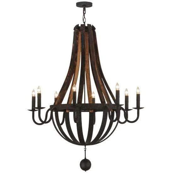 2nd Ave Lighting Chandeliers Coffee Bean / Glass Fabric Idalight Barrel Stave Chandelier By 2nd Ave Lighting 143730