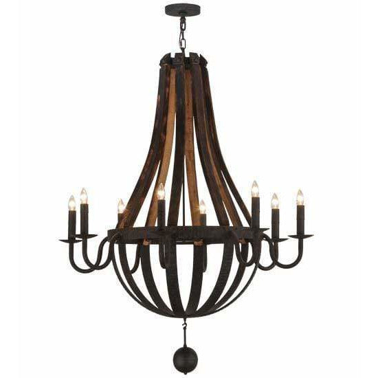 2nd Ave Lighting Chandeliers Coffee Bean / Glass Fabric Idalight Barrel Stave Chandelier By 2nd Ave Lighting 143730