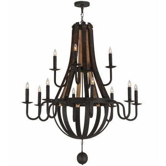 2nd Ave Lighting Chandeliers Coffee Bean / Glass Fabric Idalight Barrel Stave Chandelier By 2nd Ave Lighting 143858