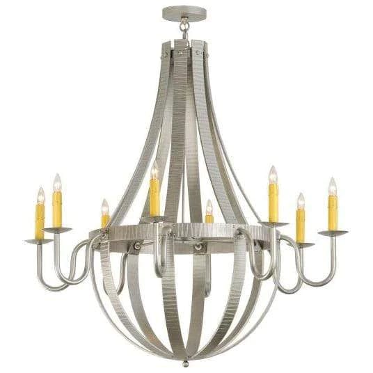 2nd Ave Lighting Chandeliers Nickel Powder Coat / Glass Fabric Idalight Barrel Stave Chandelier By 2nd Ave Lighting 145268