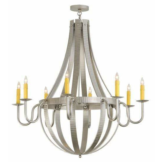 2nd Ave Lighting Chandeliers Nickel Powder Coat / Glass Fabric Idalight Barrel Stave Chandelier By 2nd Ave Lighting 145268