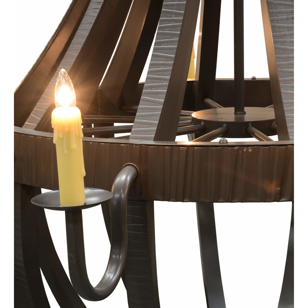 2nd Ave Lighting Chandeliers Timeless Bronze / Glass Fabric Idalight Barrel Stave Chandelier By 2nd Ave Lighting 149172