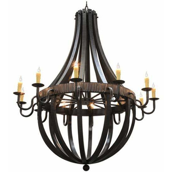 2nd Ave Lighting Chandeliers Timeless Bronze / Glass Fabric Idalight Barrel Stave Chandelier By 2nd Ave Lighting 149172