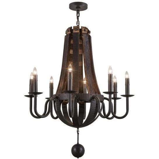 2nd Ave Lighting Chandeliers Timeless Bronze / Glass Fabric Idalight Barrel Stave Chandelier By 2nd Ave Lighting 154052