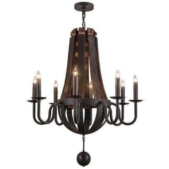 2nd Ave Lighting Chandeliers Timeless Bronze / Glass Fabric Idalight Barrel Stave Chandelier By 2nd Ave Lighting 154052