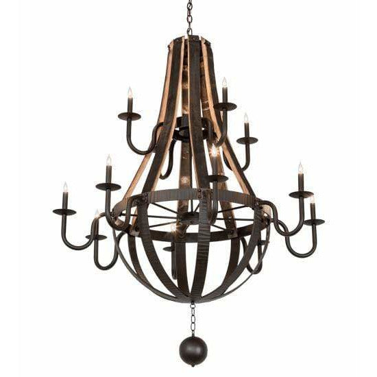 2nd Ave Lighting Chandeliers Oil Rubbed Bronze / Wood Barrel Stave Chandelier By 2nd Ave Lighting 219497