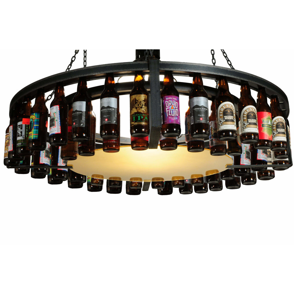 2nd Ave Lighting Pendants Antique Iron Gate / Glass Fabric Idalight Beer:30 Pendant By 2nd Ave Lighting 160221