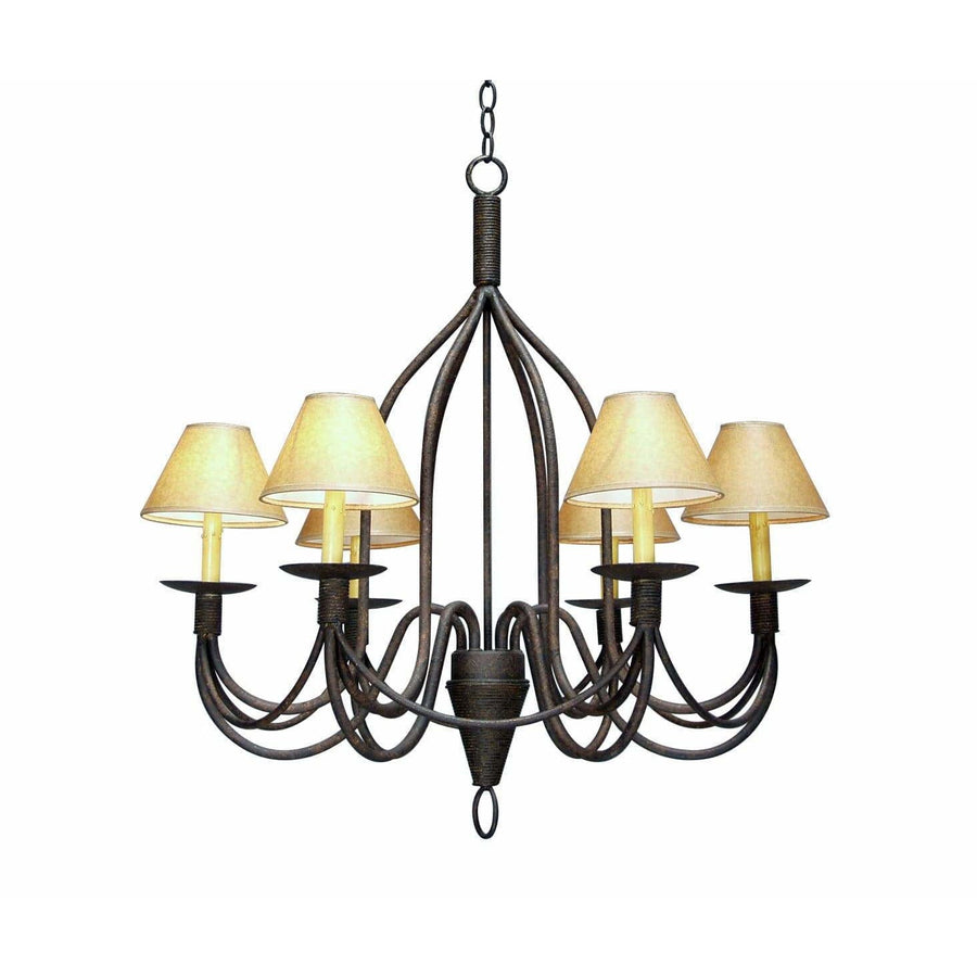 2nd Ave Lighting Chandeliers Rusty Nail / Parchment Bell Chandelier By 2nd Ave Lighting 115263