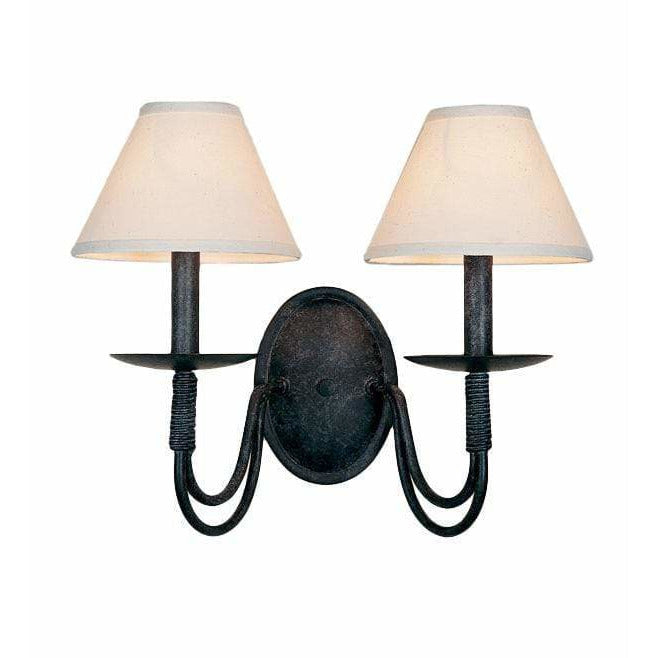 2nd Ave Lighting Two Lights Smoke / Off White Textrene Shade / Fabric Bell Two Light By 2nd Ave Lighting 119083