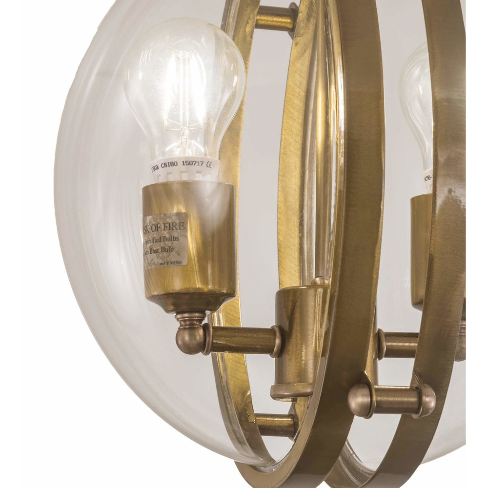 2nd Ave Lighting Pendants 3br Brass (106431) / Clear Acrylic Bola Pendant By 2nd Ave Lighting 200008